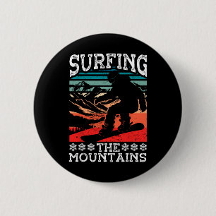 Snowboarding Snowboard Vintage Retro Surfing The M 2 Inch Round Button