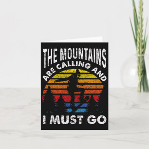 Snowboarding Snowboard Vintage Retro The Mountains Card