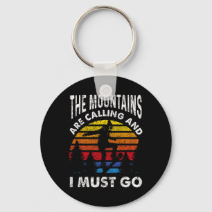 Snowboarding Snowboard Vintage Retro The Mountains Keychain