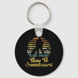 Snowboarding Snowboard Vintage Retro Time To Snowb Keychain
