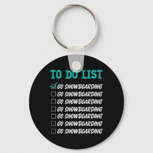 Snowboarding Snowboard Vintage Retro To Do List Go Keychain
