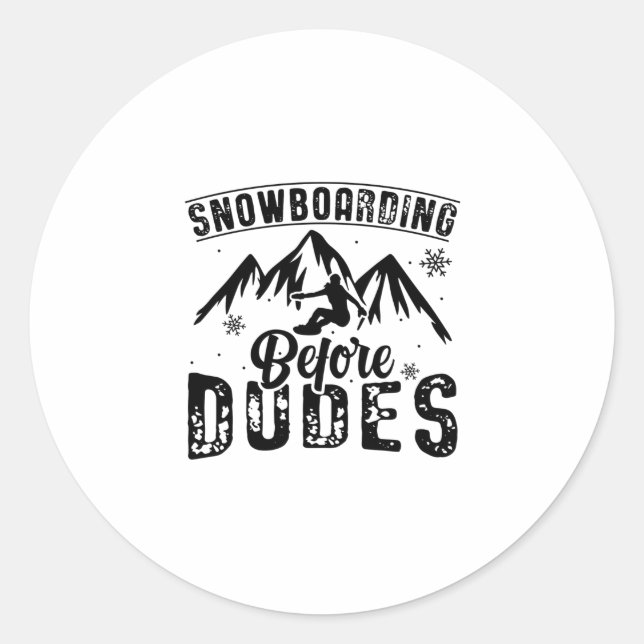 Snowboarding | Snowboard Winter Sports Gift Ideas Classic Round Sticker (Front)