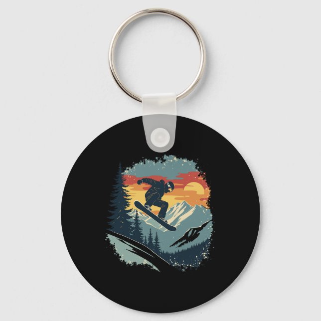Snowboarding Snowboarder 5  Keychain (Front)