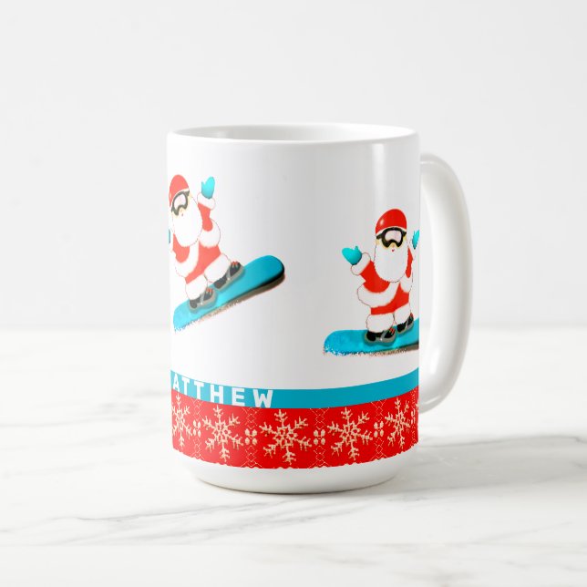 Snowboarding Snowboarder Christmas Coffee Mug (Front Right)