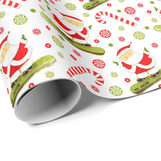 Snowboarding Snowboarder Holiday Gift Wrapping Paper (Roll Corner)
