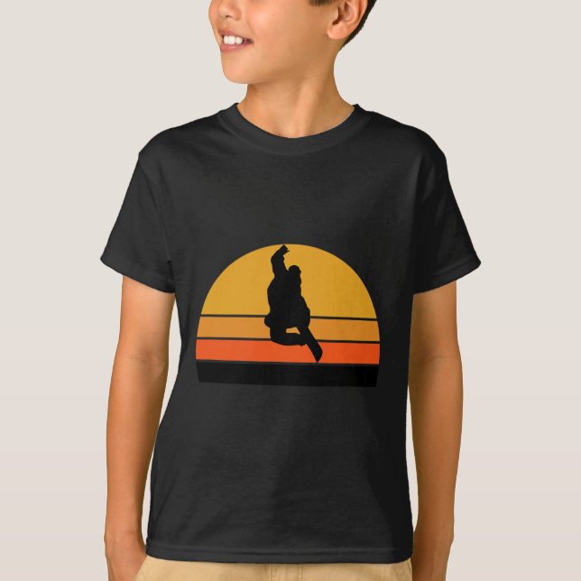Snowboarding Snowboarder Snow Snow Winter Sunset R T-Shirt (Front)