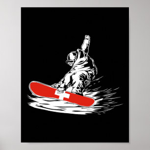 Snowboarding Snowboarder Swiss Flag Winter Sports Poster