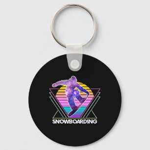 Snowboarding Sports Retro Vintage Vaporwave 90s Sn Keychain