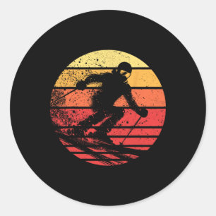 Snowboarding Sunset Winter Sports Skier Snowboarde Classic Round Sticker