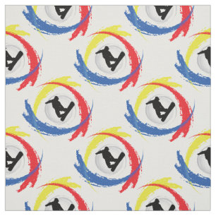 Snowboarding Tricolor Emblem Fabric