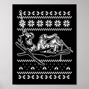 Snowboarding Ugly Christmas Pajama Cool Snowboard  Poster