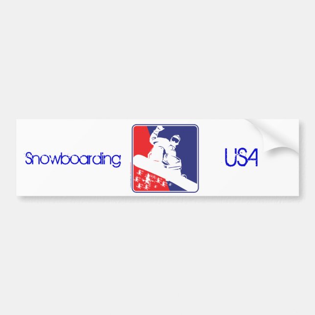 Snowboarding/USA Bumper Sticker (Front)