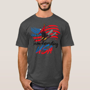 Snowboarding USA Support the Team T USA Flag Snowb T-Shirt
