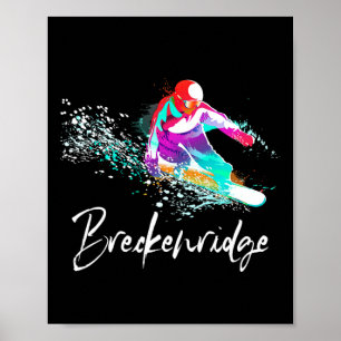 Snowboarding Vintage Breckenridge Colorado Tee  Poster