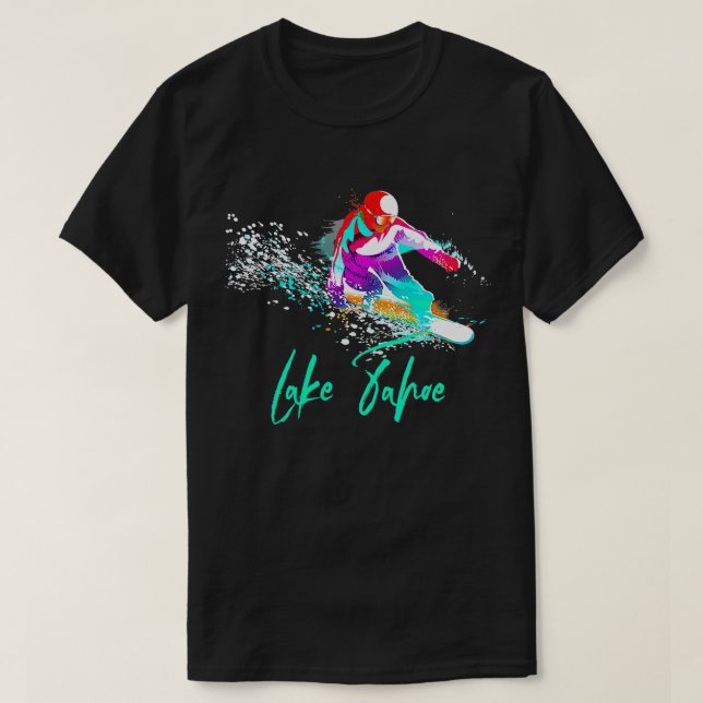 Snowboarding  Vintage Lake Tahoe California Tee  (Design Front)