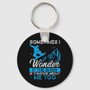 Snowboarding Winter Sports Ski Slope Skier Snowbao Keychain