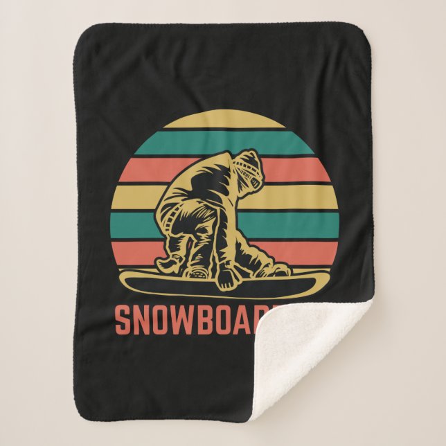 Snowboarding with snowboarder. sherpa blanket (Front)