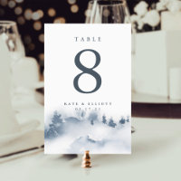 Snowbound | Personalized Table Number Card