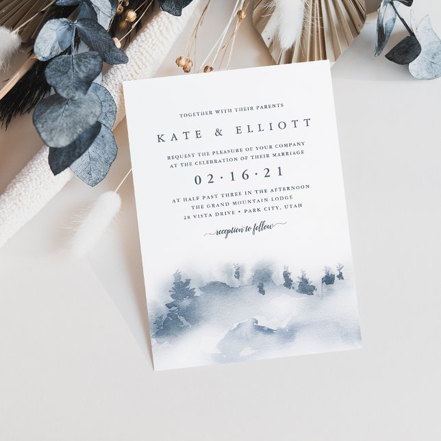 Snowbound | Winter Watercolor Wedding Invitation (Creator Uploaded)
