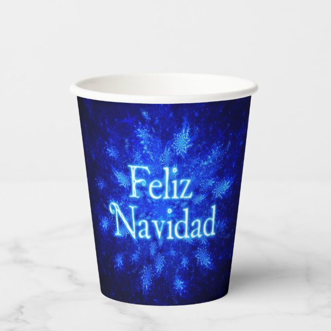 Snowburst - Feliz Navidad Paper Cups (Front)