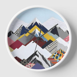 Snowcap Mountains Clock