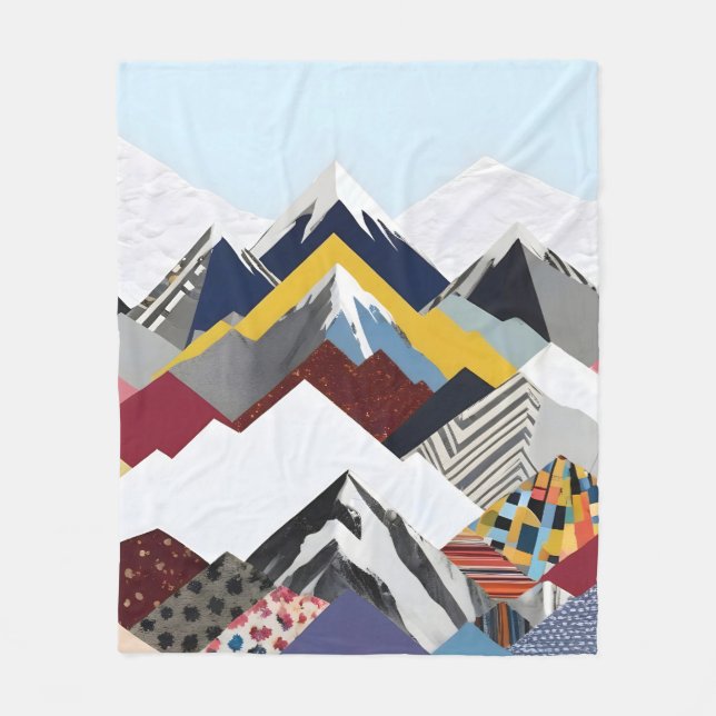 Snowcap Mountains Fleece Blanket (Front)