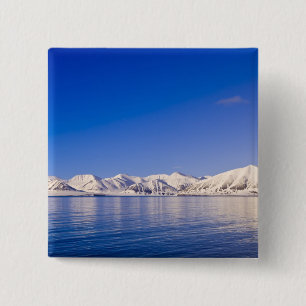 Snowcapped peaks Woodfjord Svalbard 2 Inch Square Button