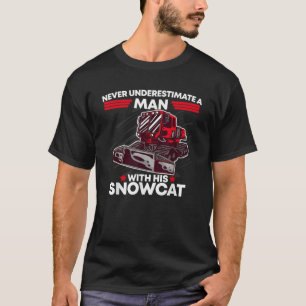 Snowcat Man Dad Groomer Cool Winter Sports US Flag T-Shirt