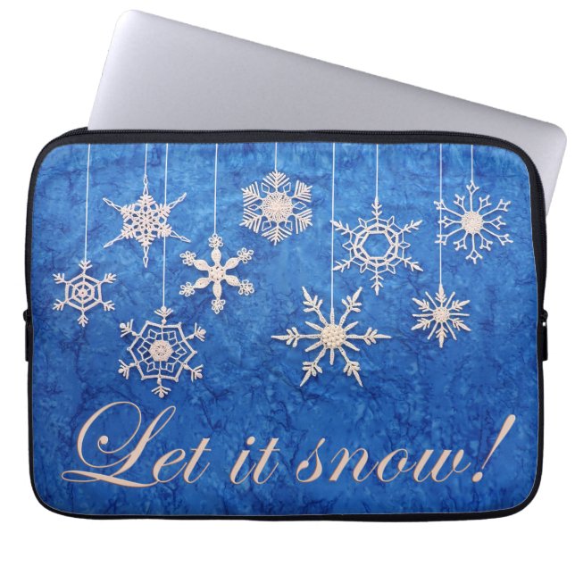 Snowcatcher Let It Snowflakes Laptop Sleeve (Front)