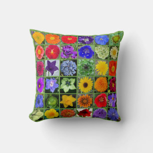 Snowcatcher's Rainbow Garden Throw Pillow