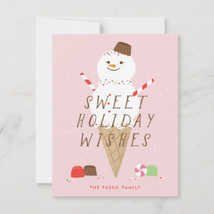 Snowcone Christmas Greeting Card - Pink