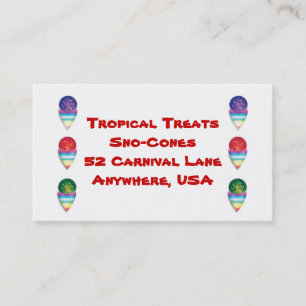 snowcones sno-cones for your summer business business card