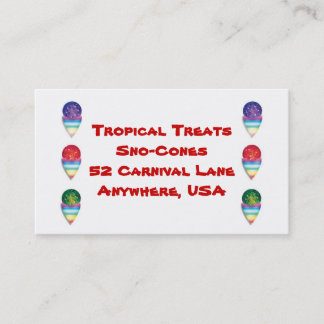 snowcones sno-cones for your summer business card