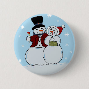 Snowcouple 2 Inch Round Button