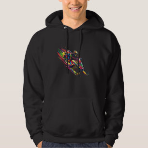 Snowcross Snowmobile Snowmobiling Popart Hoodie