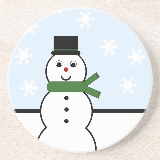 Snowday Snowman Holiday Coaster (Front)