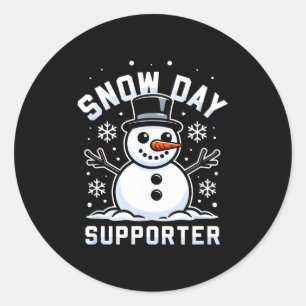 Snowday Suprter Fun Winter Days For Kids And Adult Classic Round Sticker
