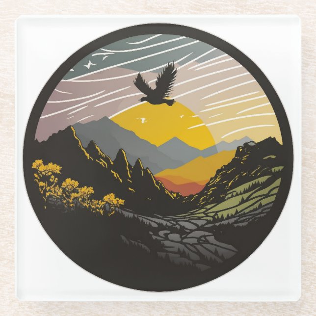 Snowdonia Glass Coaster (Front)