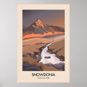 Snowdonia National Park Modern Travel Poster