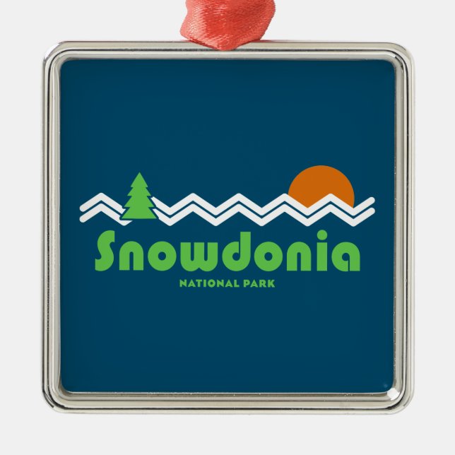 Snowdonia National Park Retro Metal Ornament (Front)