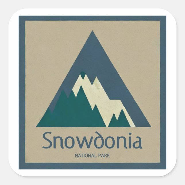 Snowdonia National Park Rustic Square Sticker (Front)