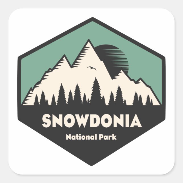 Snowdonia National Park Square Sticker (Front)