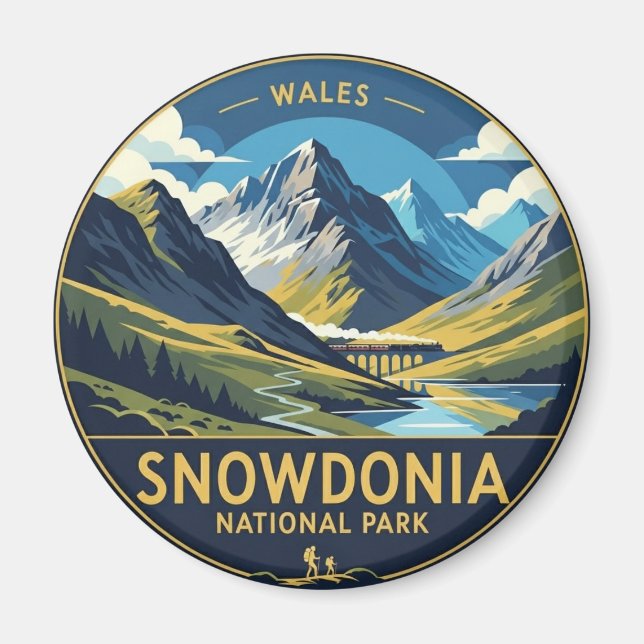 Snowdonia National Park Wales Travel Magnet (Front)