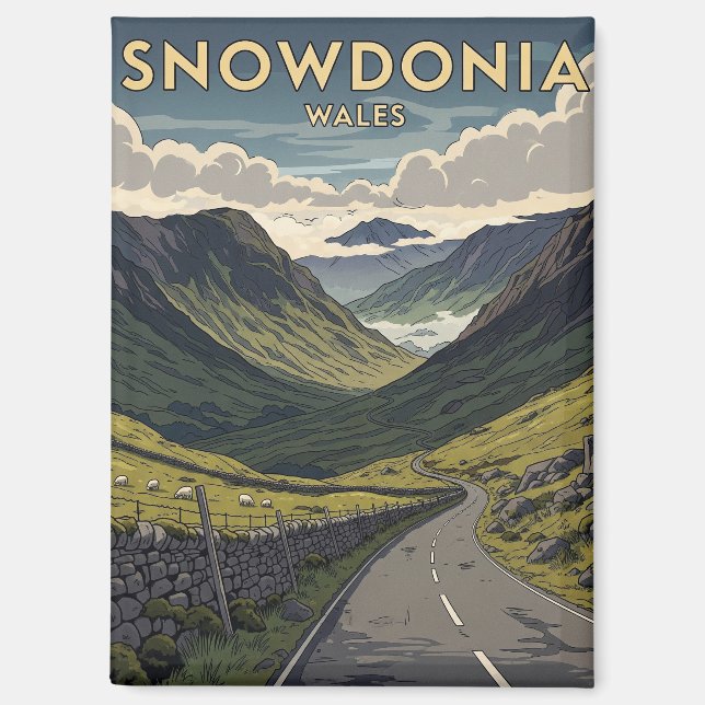 Snowdonia National Park Wales Travel Magnet (Front)