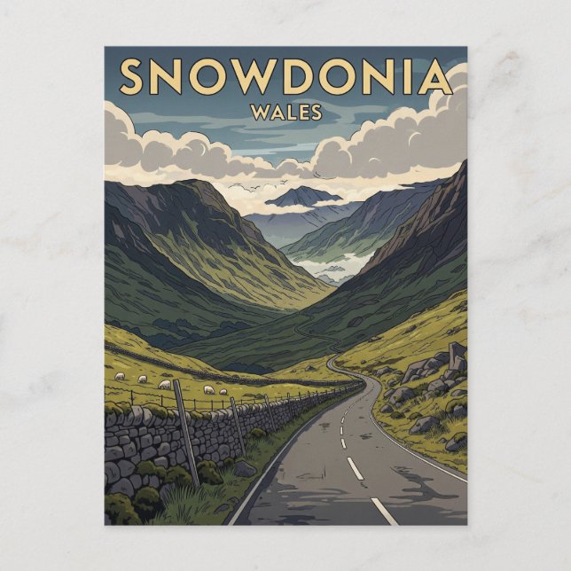Snowdonia National Park Wales Travel Postcard (Front)
