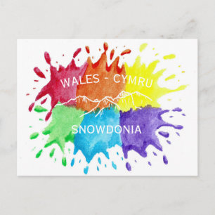 Snowdonia, Paint Splashes Postcard