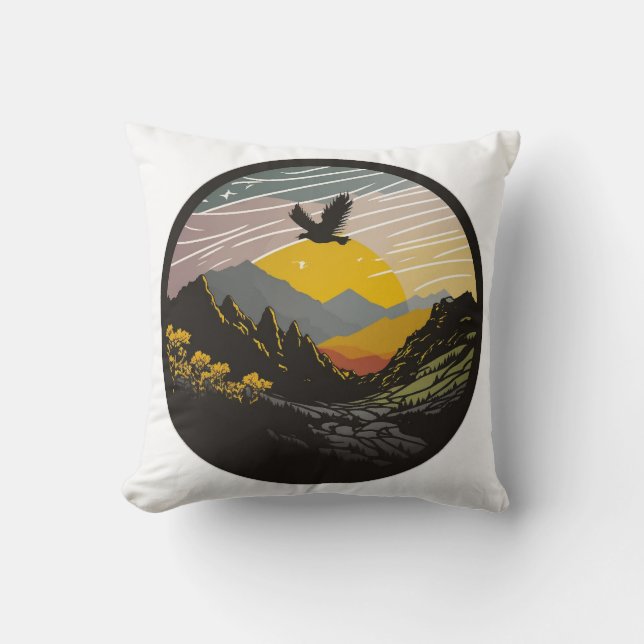 Snowdonia Throw Pillow (Front)
