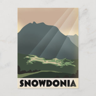 Snowdonia Vintage style vacation poster. Postcard