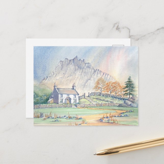 Snowdonia Welsh Mountain Landscape Postcard (Front/Back In Situ)