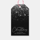 Snowdrift Black Merry Christmas Gift Tags (Front)